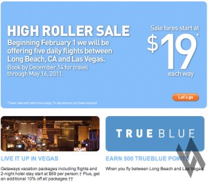 jetBlue Offers $19 Vegas Flights