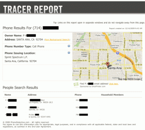 Phonedetective tracer report