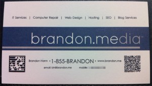 Brandon Media business card