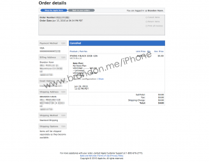 iPhone 4 order cancelled