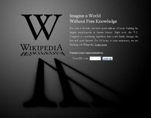 Wikipedia blacked out