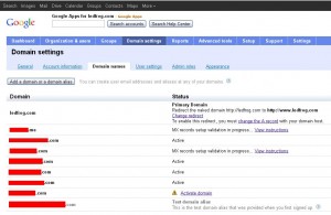 Google Apps Domain Aliases