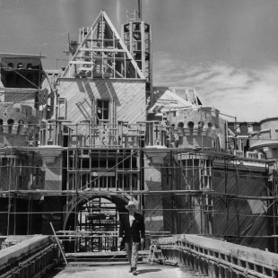 Mysterious Brass Spike Behind Sleeping Beauty Castle in Disneyland