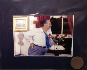 Walt Disney in his apartment above Main Street in Disneyland