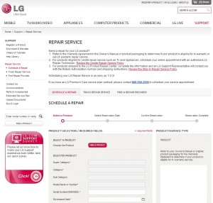 LG repair form