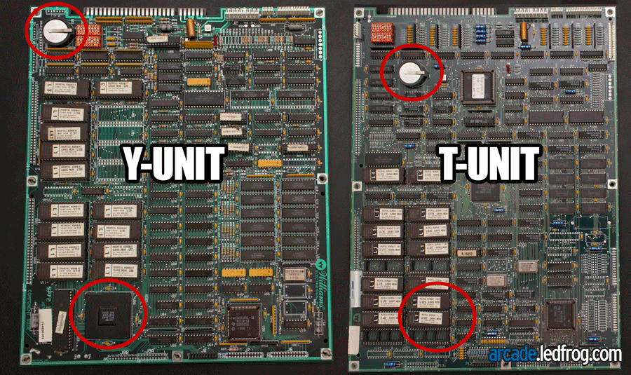 Mortal Kombat PCB Y-Unit vs T-Unit