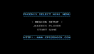 Capcom CPS-II Phoenix menu